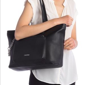 Calvin Klein Beverly Pebble Chainlink Tote